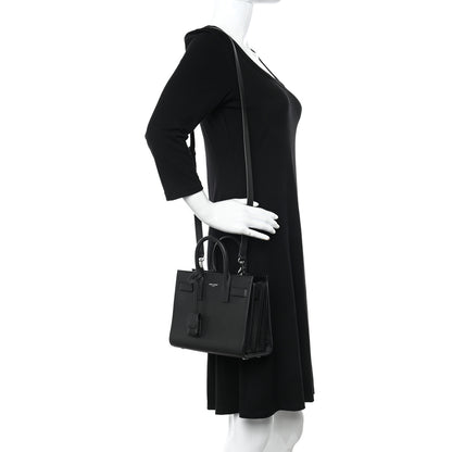 Saint Laurent Grained Calfskin Nano Sac De Jour Black 2 of 12