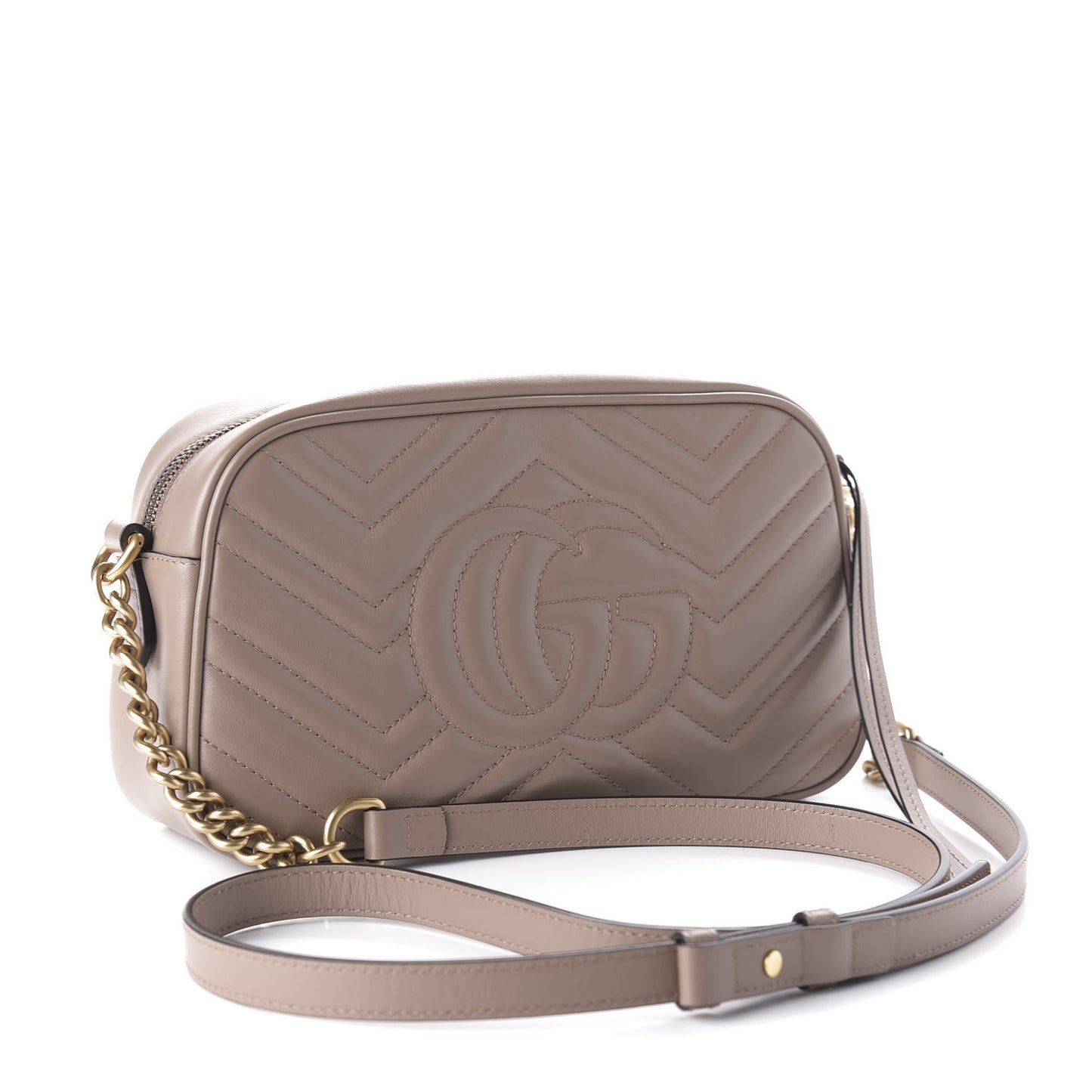 Calfskin Matelasse Small GG Marmont Chain Shoulder Bag Porcelain Rose