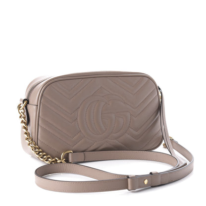 Gucci Calfskin Matelasse Small GG Marmont Chain Shoulder Bag Porcelain Rose 3 of 11