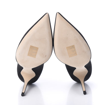 Christian Dior Suede Mesh Cherie Pointy Toe 100mm Pumps 39 Black 5 of 10