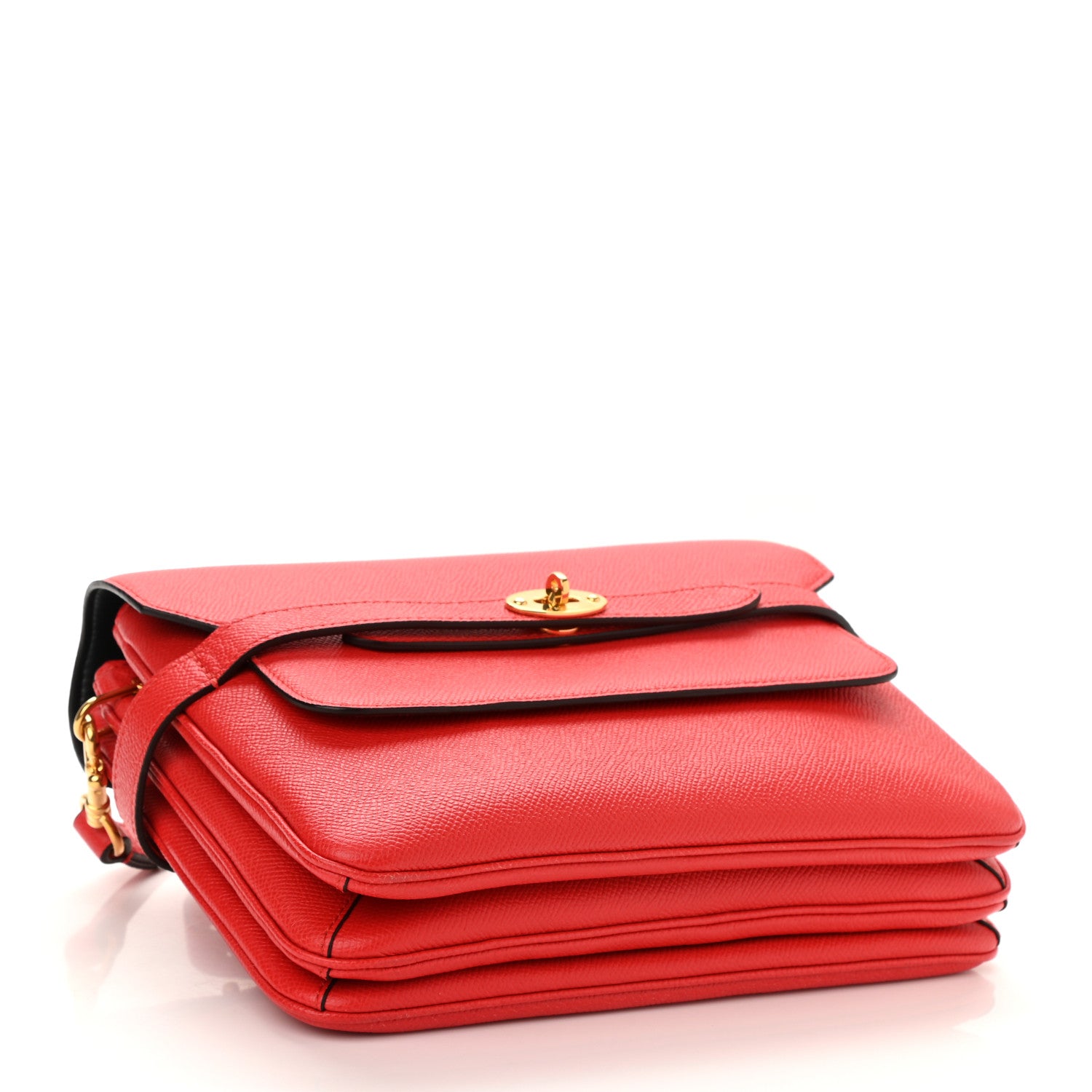 Mulberry Small Classic Grain Calfskin Belted Bayswater Satchel Lipstick Red 4 of 9