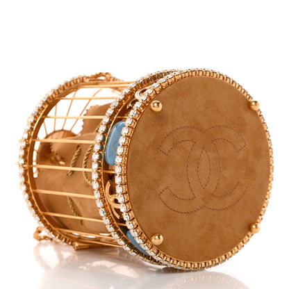 Chanel Metal Crystal Enamel CC Love Bird Cage Minaudiere Clutch Gold Multicolor 4 of 11