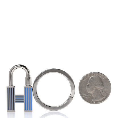 Hermes Lacquered Palladium Cadenas Quizz Rainbow Key Ring Camaieu De Bleus 2 of 5