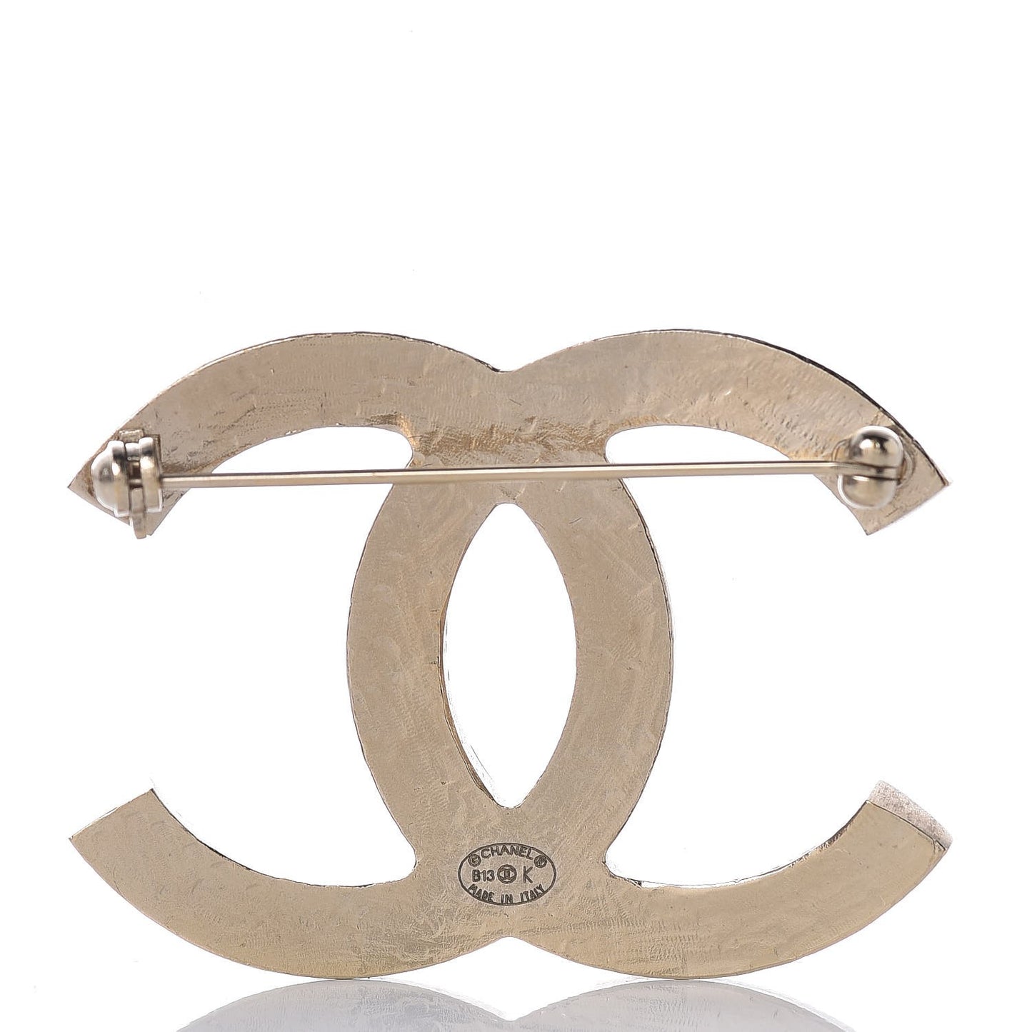 Crystal CC Brooch Light Gold