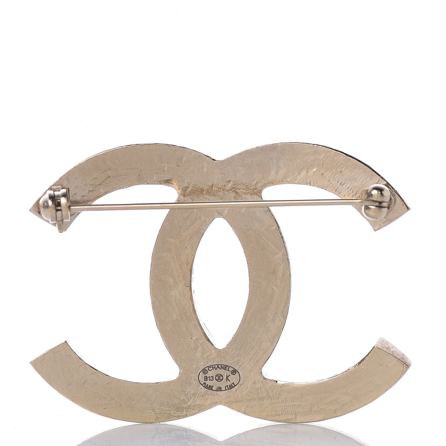 Chanel Crystal CC Brooch Light Gold 3 of 5