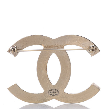 Chanel Crystal CC Brooch Light Gold 3 of 5