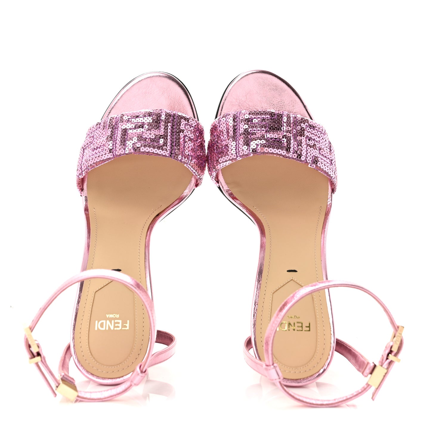 Ricamo Sequin Paillettes Vitello Grace FF Delfina Sandals 37 Lavanda Rosa