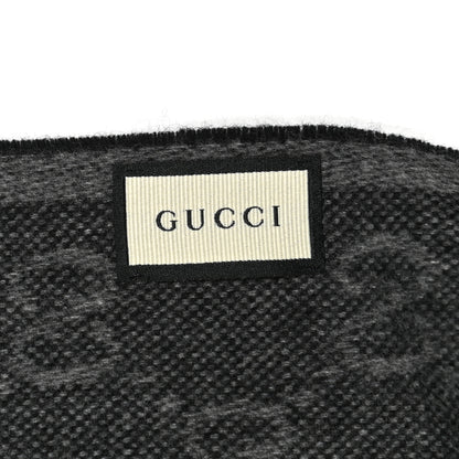 Gucci Wool Jacquard Monogram Web New Nikky Scarf Lead Dark Green 4 of 4