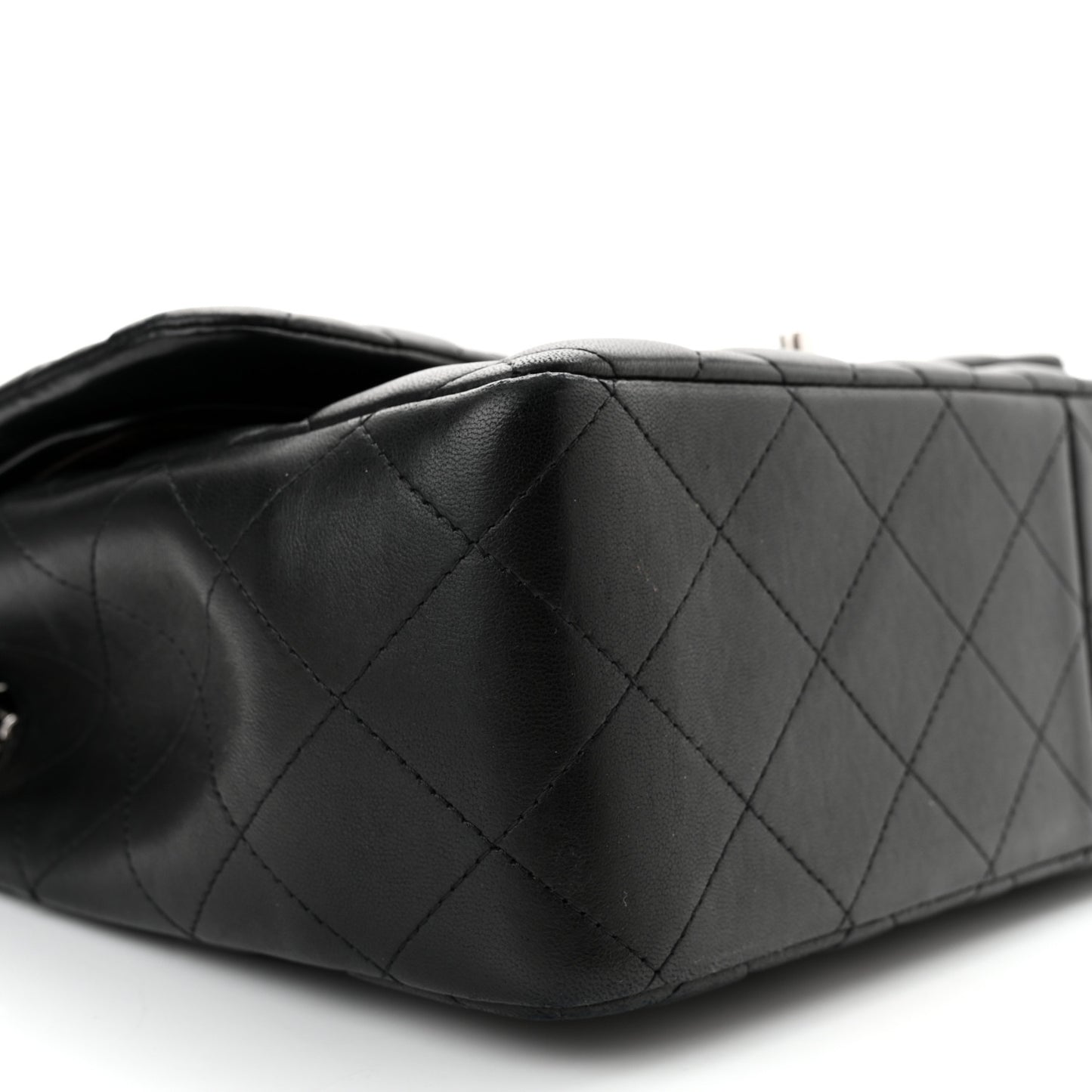 Lambskin Quilted Jumbo Double Flap Black