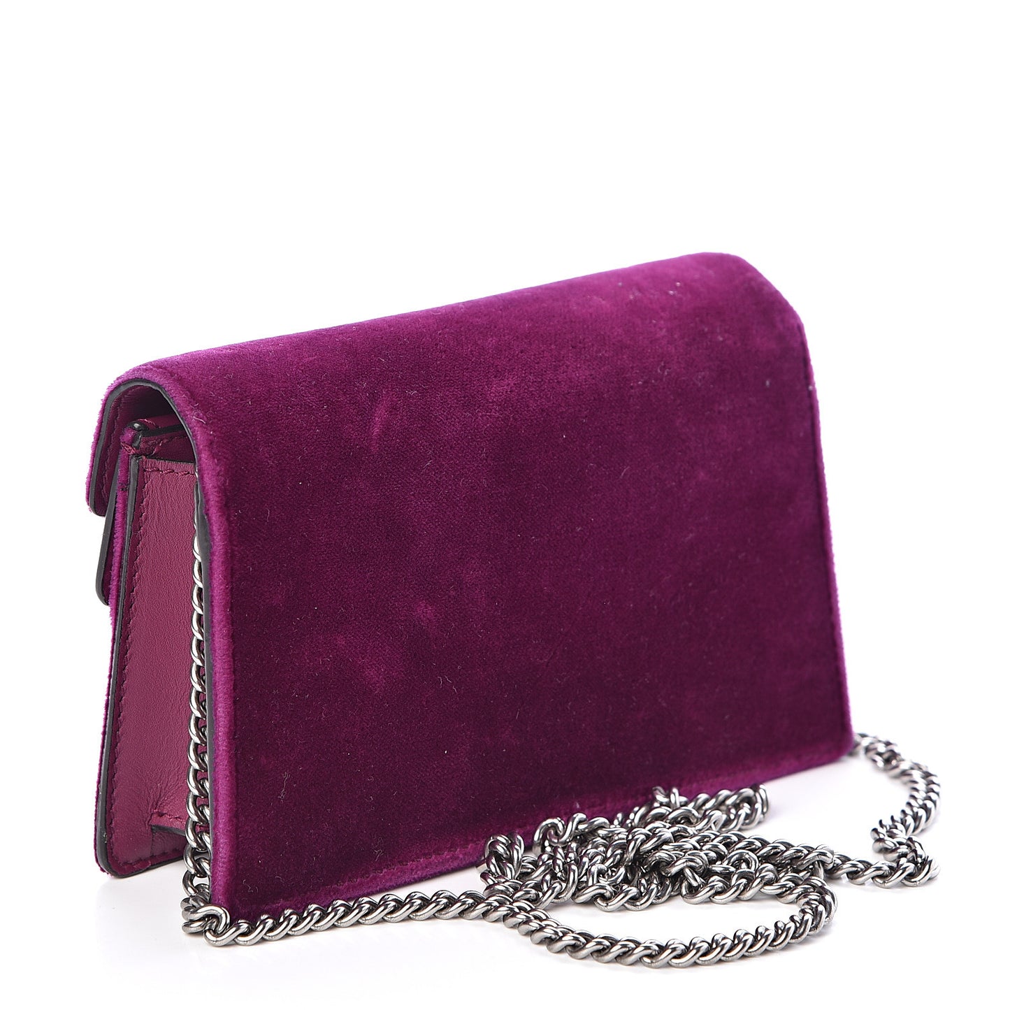Velvet Super Mini Dionysus Shoulder Bag Fuchsia Violet Cyclamen
