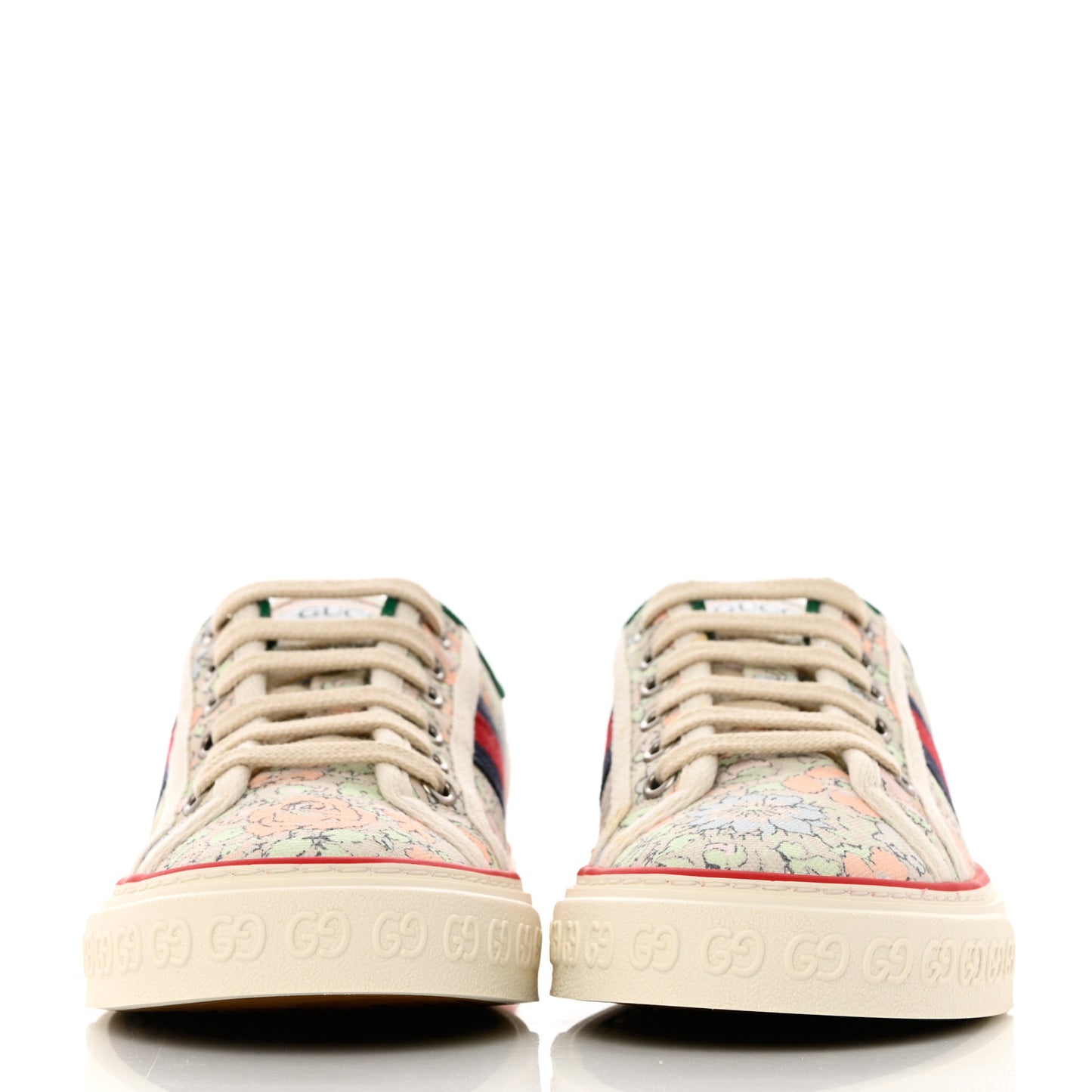 X LIBERTY OF LONDON Canvas Web Tracy Print Womens 1977 Tennis Sneakers 36.5 Mint Peach Mystic White
