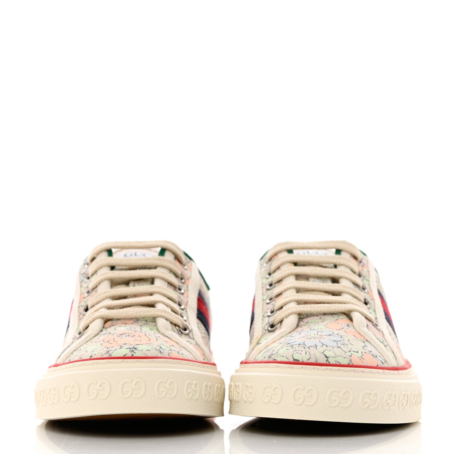 Gucci X LIBERTY OF LONDON Canvas Web Tracy Print Womens 1977 Tennis Sneakers 36.5 Mint Peach Mystic White 2 of 8