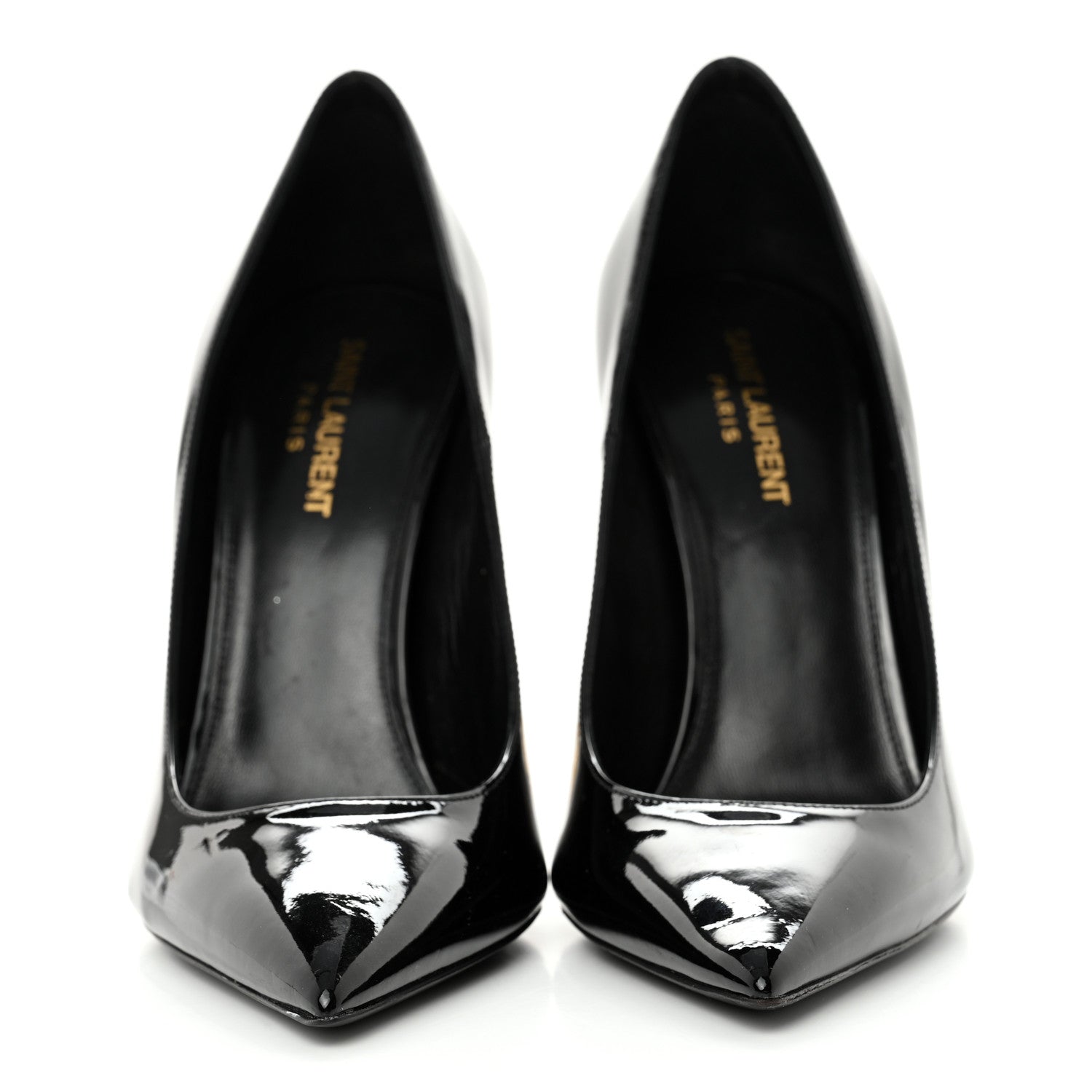 Saint Laurent Patent Calfskin Opyum Pumps 39.5 Black Gold 2 of 16