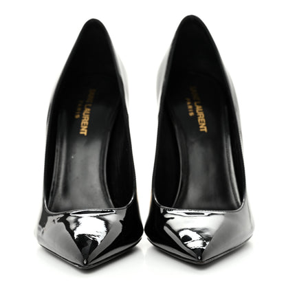 Saint Laurent Patent Calfskin Opyum Pumps 39.5 Black Gold 2 of 16