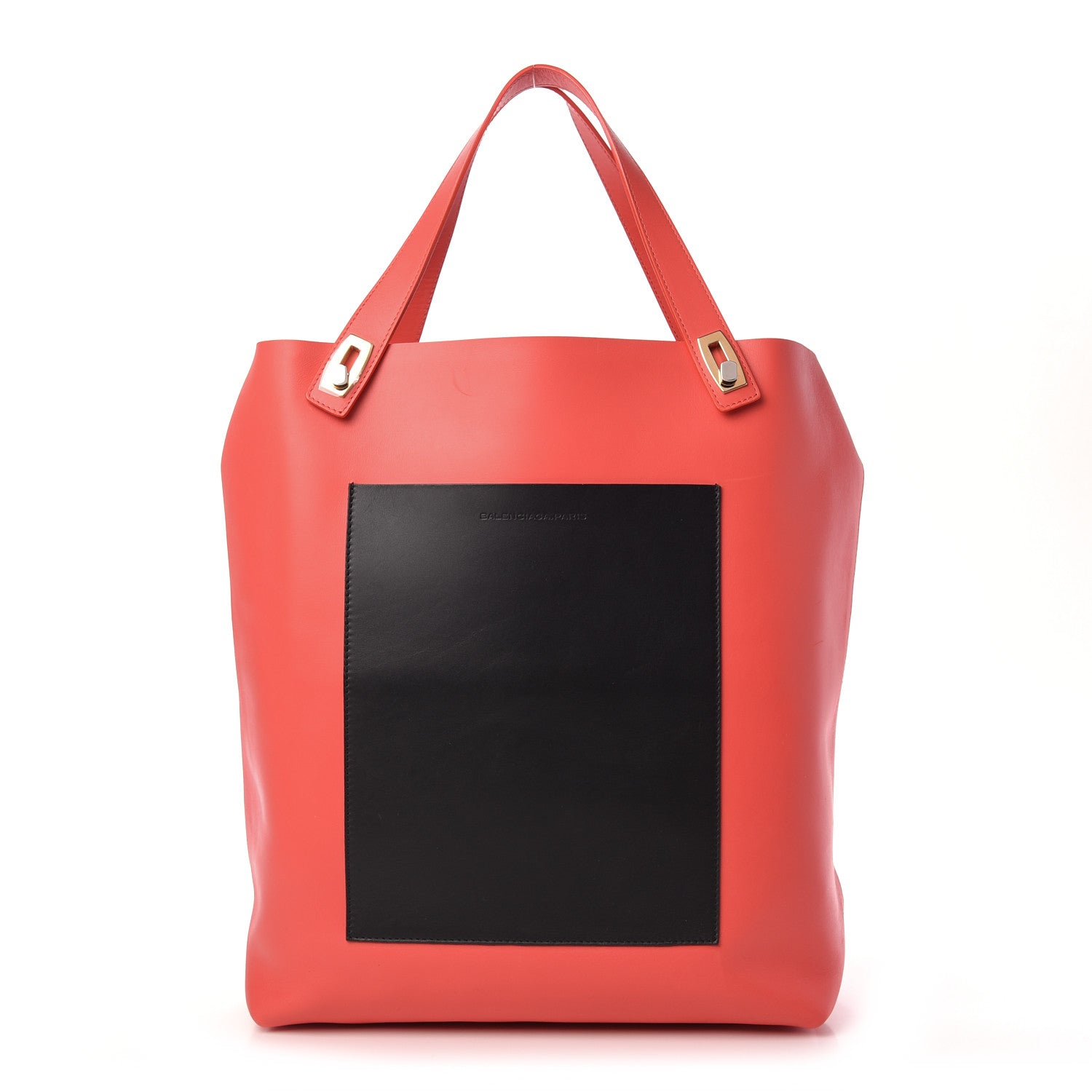 Balenciaga Calfskin Pocket Tote M Coral Black 1 of 9