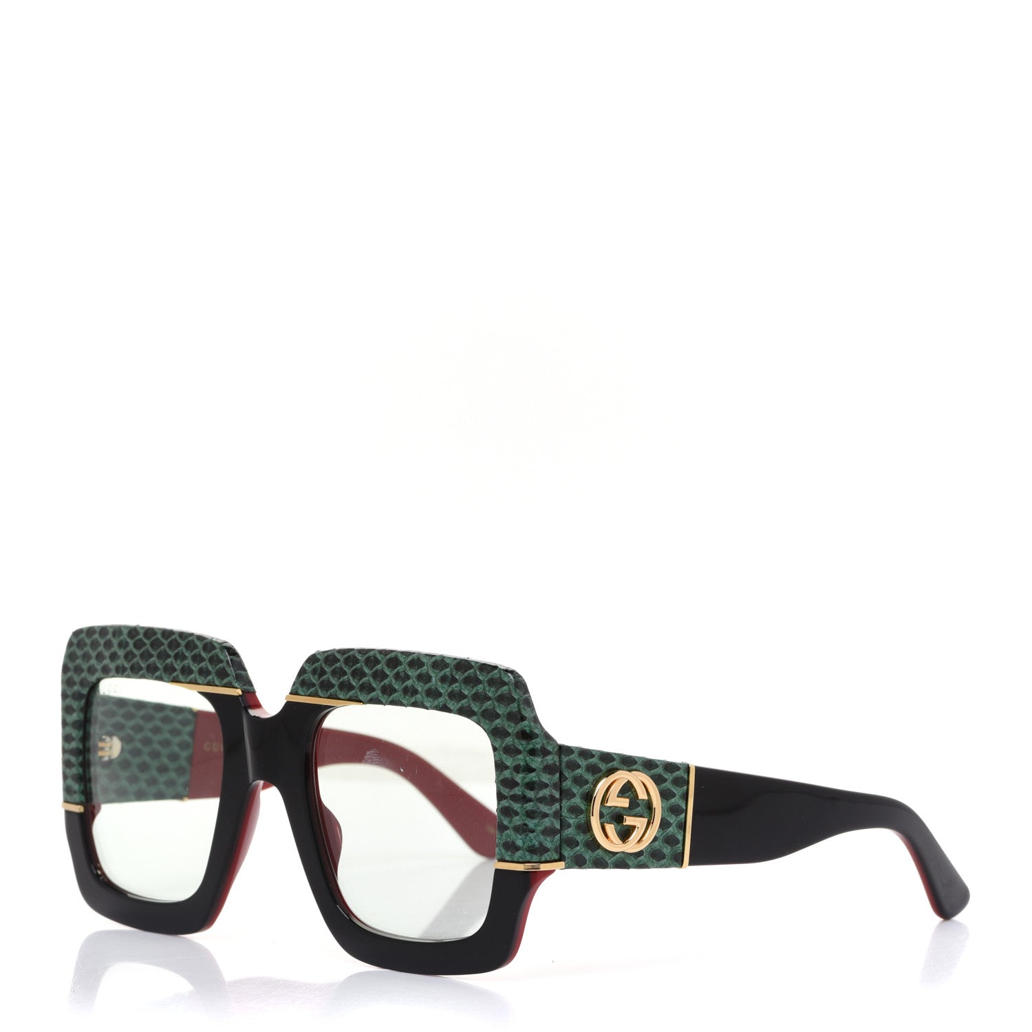 Gucci Snakeskin Acetate Square Sunglasses GG0484S Multicolor 1 of 8