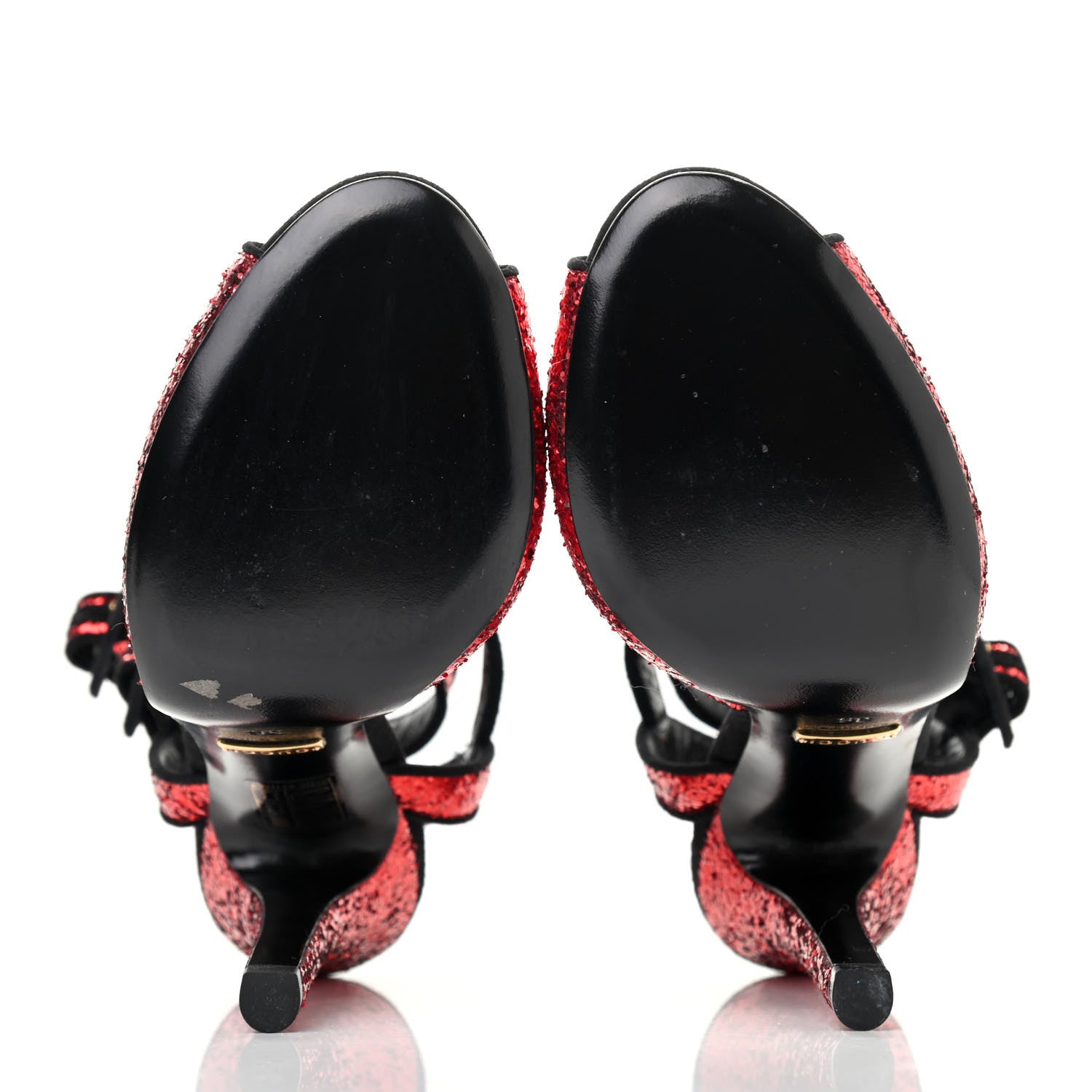Gucci Glitter Suede Galactica Super Kid Platform Sandals 36 Red 9 of 10
