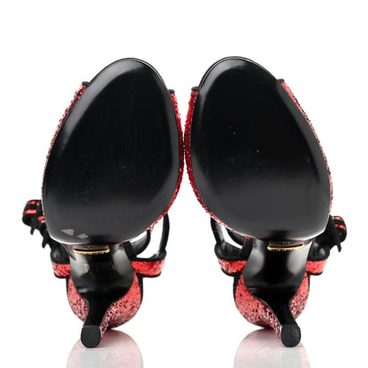 Gucci Glitter Suede Galactica Super Kid Platform Sandals 36 Red 9 of 10
