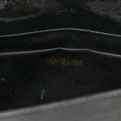 Saint Laurent Textured Patent Monogram Large Belle De Jour Clutch Black 6 of 13