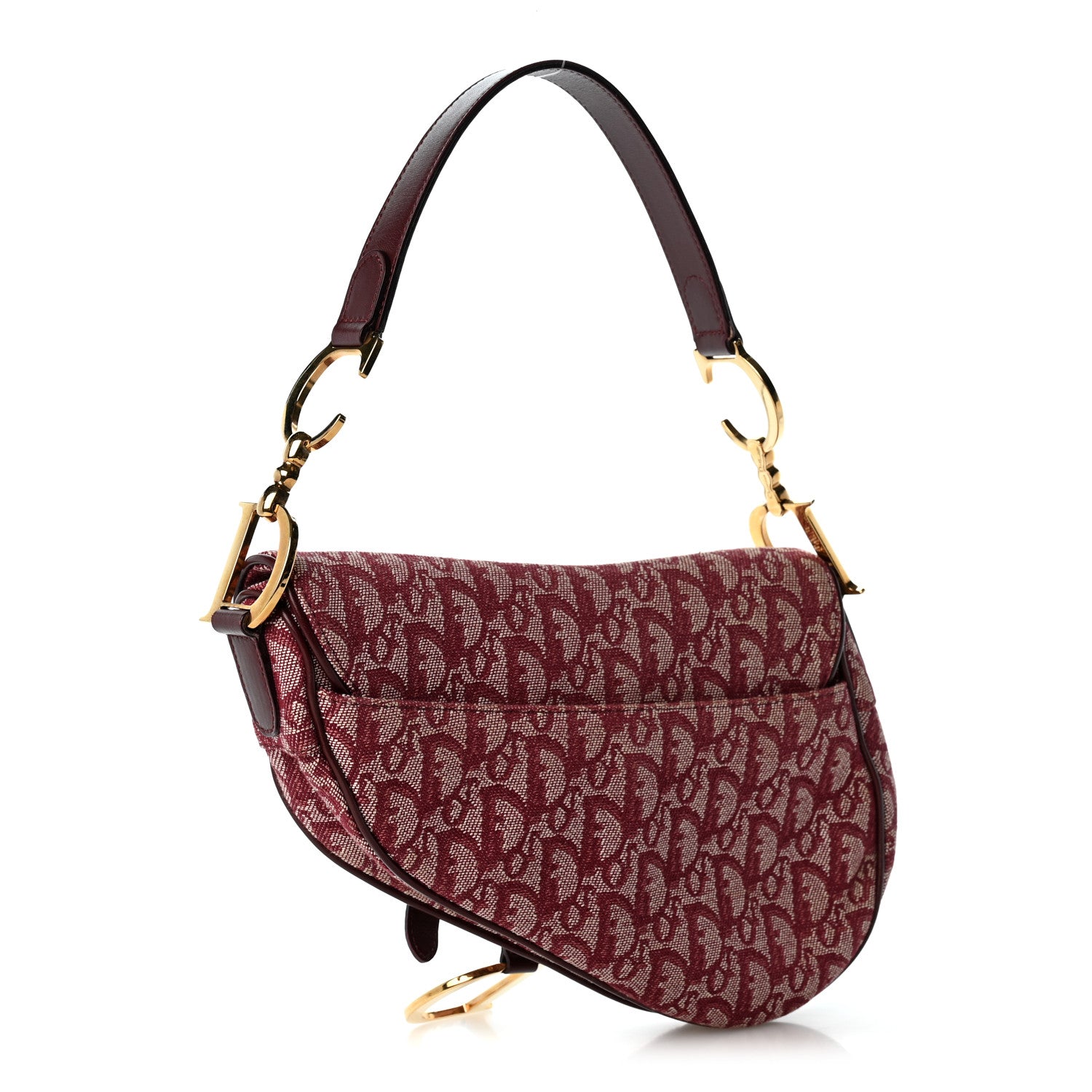 Christian Dior Monogram Saddle Bag Burgundy 2 of 12