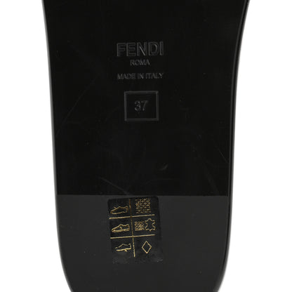 Fendi Satin FF Fendi Feel Slide Sandals 37 Tobacco Black 8 of 9