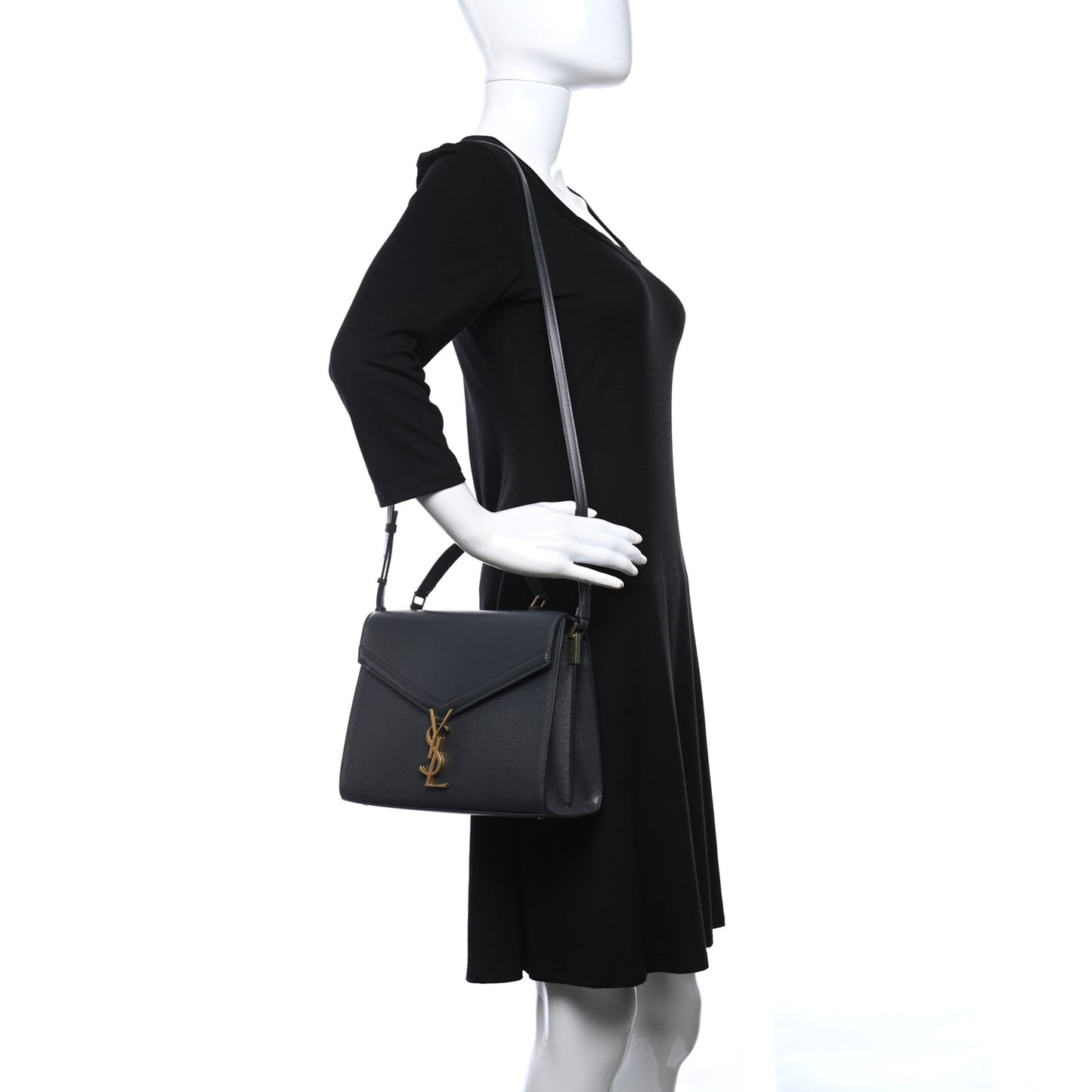 Grain de Poudre Medium Classic Monogram Cassandra Top Handle Dark Smog