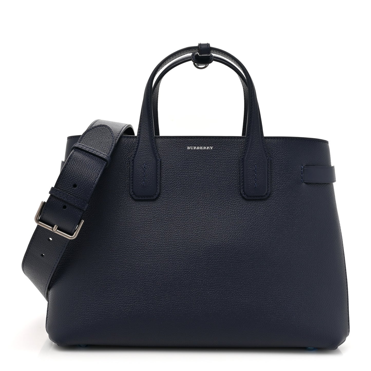 Derby Calfskin Vintage Check Medium Banner Tote Regency Blue