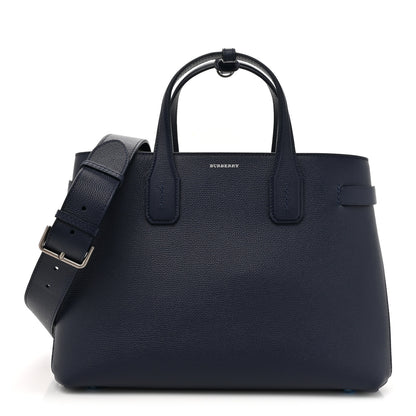 Burberry Derby Calfskin Vintage Check Medium Banner Tote Regency Blue 1 of 11