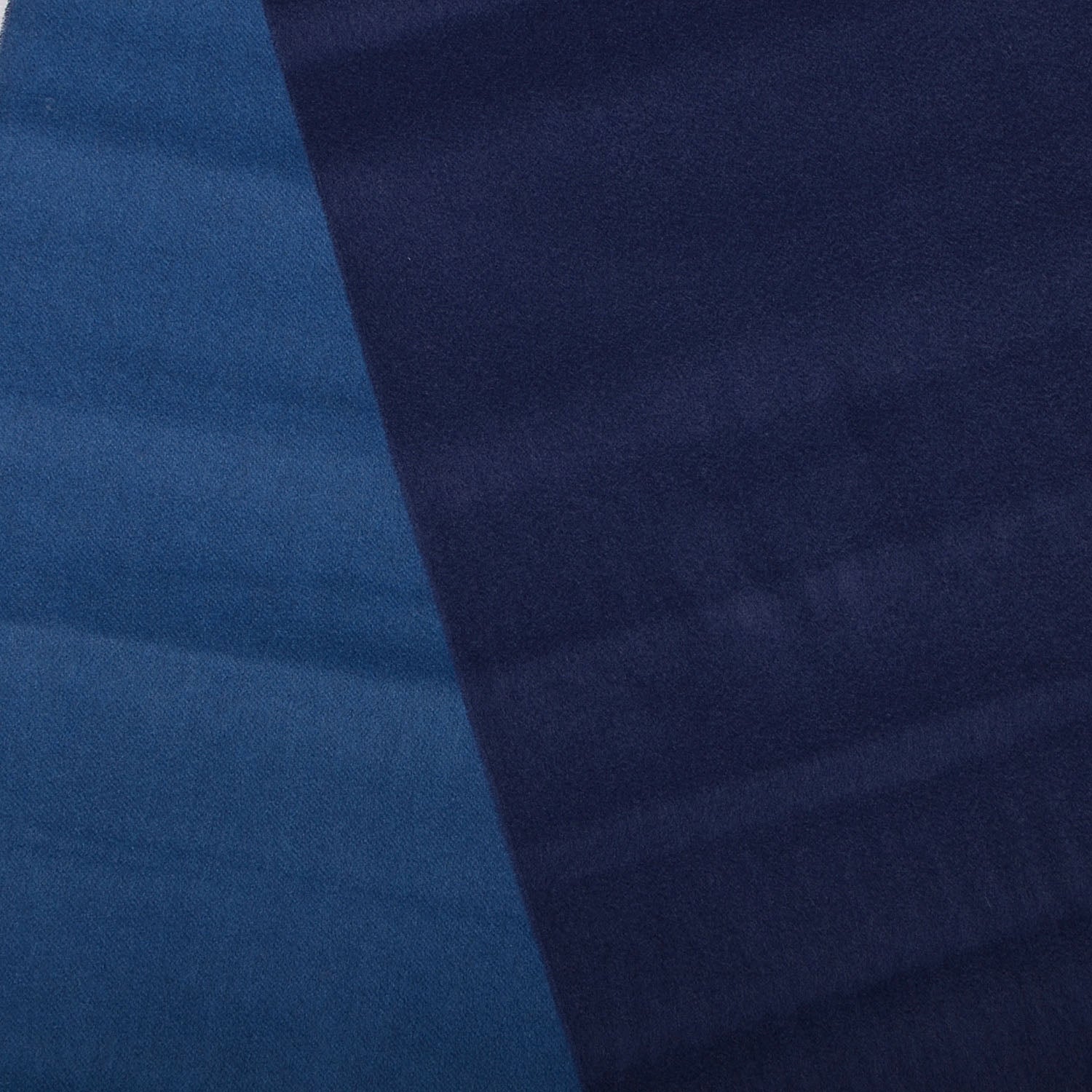 Hermes Cashmere Reversible Evelyne Scarf Bleu Ocean and Bleu Cobalt 5 of 5
