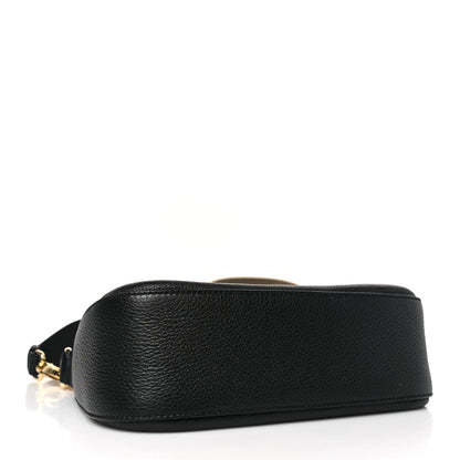 Prada Vitello Daino Soft Zippered Hobo Shoulder Bag Black 4 of 9