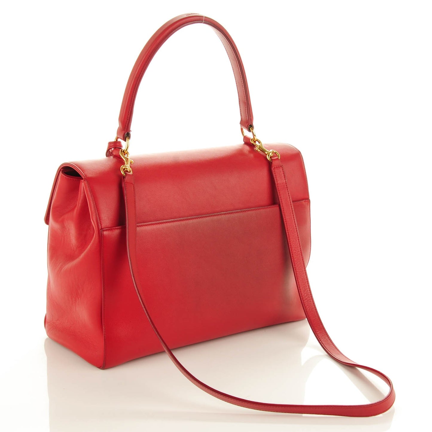 Calfskin Medium Moujik Top Handle Bag Lipstick Red
