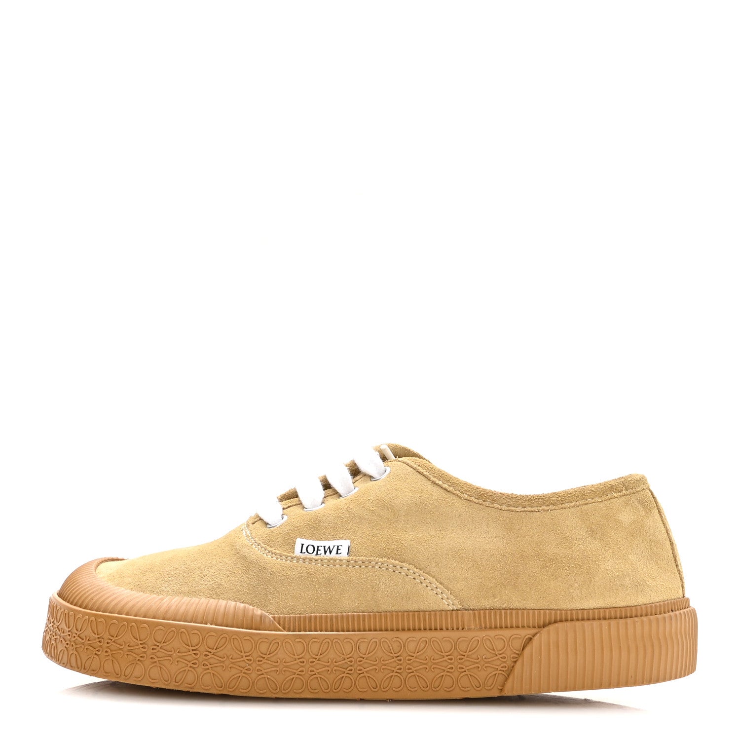 Loewe X PAULA's IBIZA Brushed Suede Rubber Terra Vulca Sneakers 39 Gold 1 of 9
