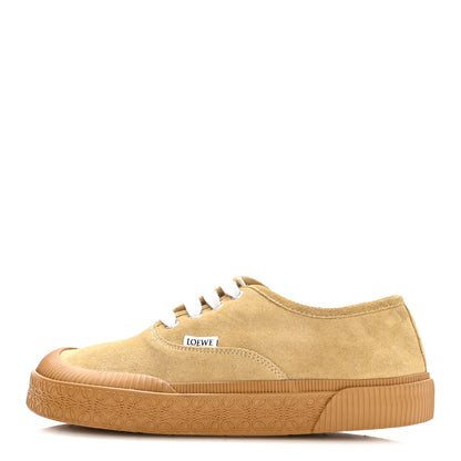 Loewe X PAULA's IBIZA Brushed Suede Rubber Terra Vulca Sneakers 39 Gold 1 of 9