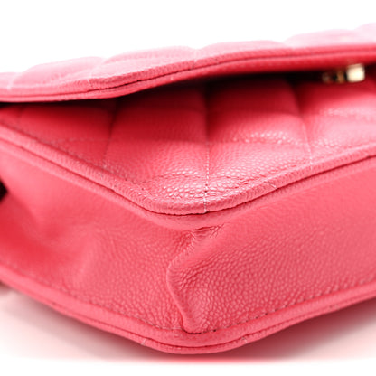 Chanel Caviar Quilted Wallet On Chain WOC Dark Pink 10 of 11