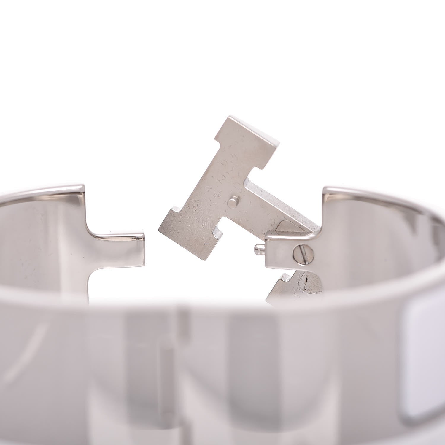 Hermes Enamel Wide Clic Clac H Bracelet GM White 5 of 5