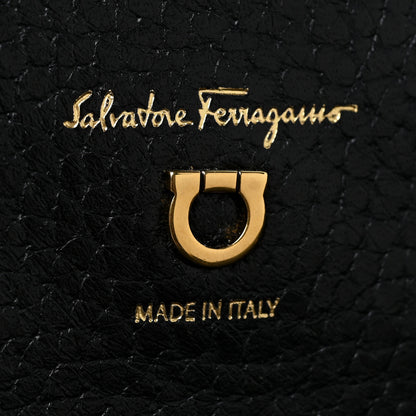 Salvatore Ferragamo Hammered Calfskin Small Studio Rock Bag Black 7 of 15