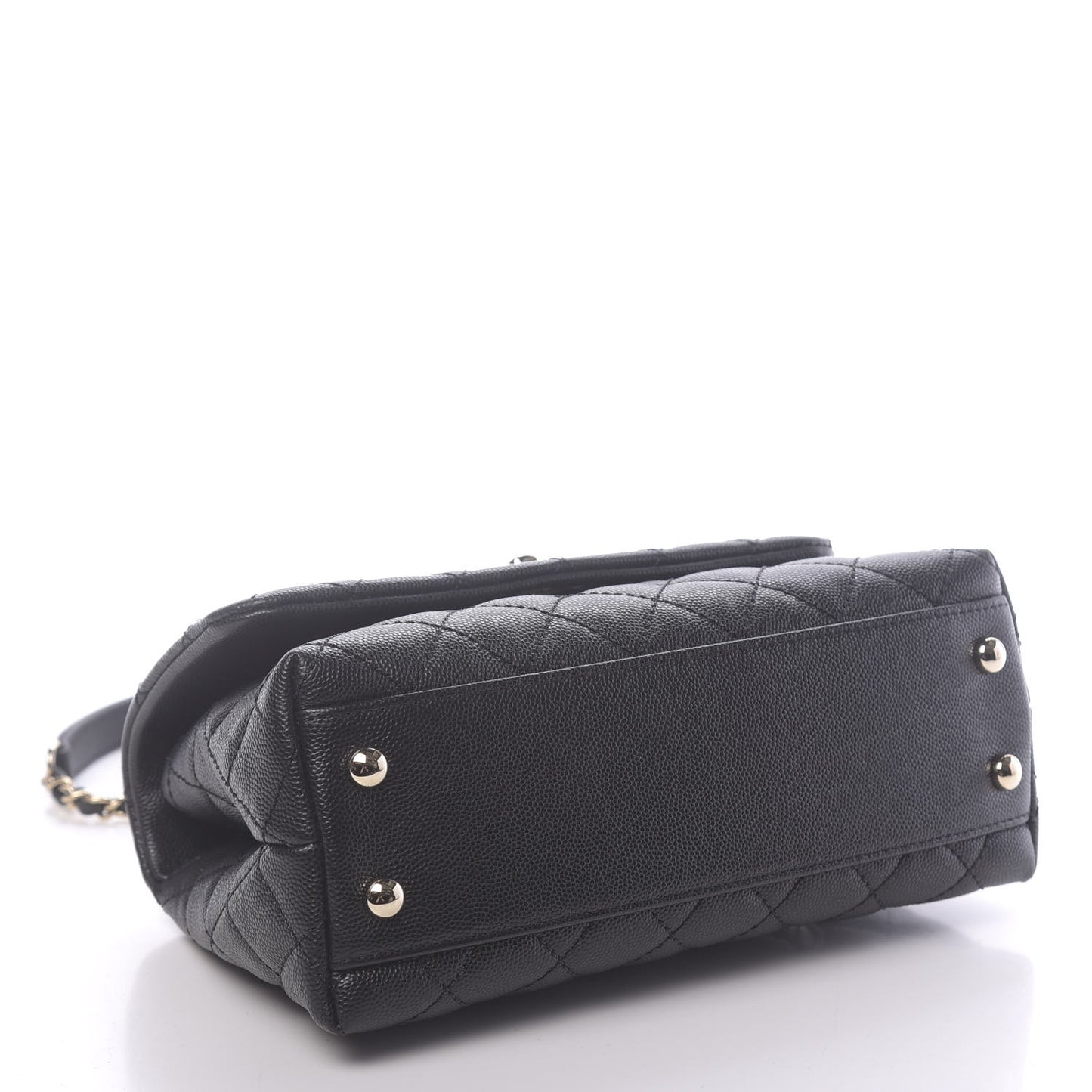 Caviar Quilted Mini Coco Handle Flap Black