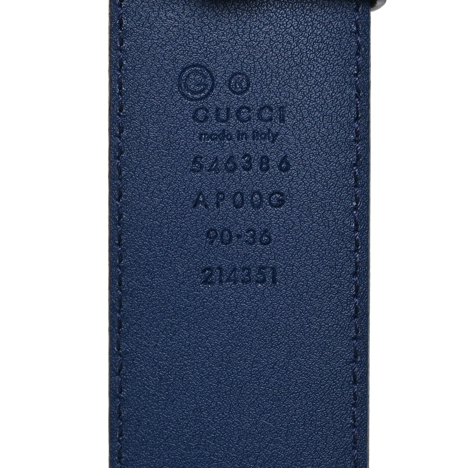 Gucci Moon Calfskin Interlocking G 37mm Belt 90 36 Cobalt Blue 5 of 6