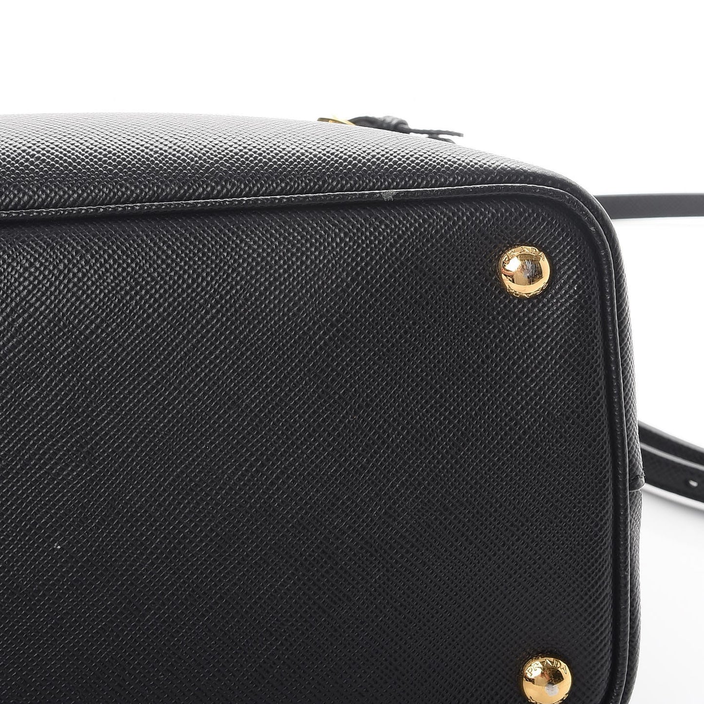 Saffiano Cuir Medium Double Bag Black Fuoco