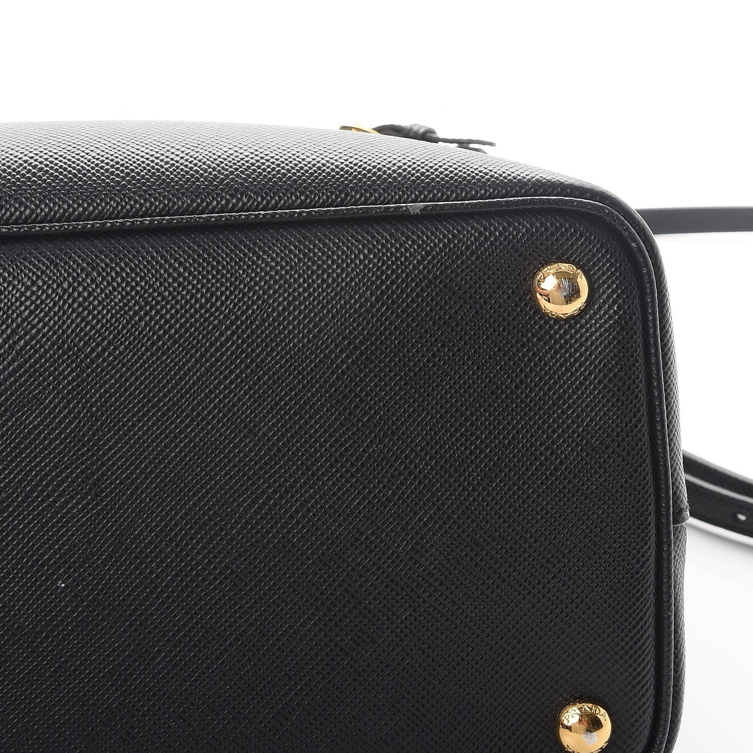 Prada Saffiano Cuir Medium Double Bag Black Fuoco 9 of 10