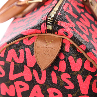 Louis Vuitton Monogram Graffiti Speedy 30 Fuchsia 5 of 9