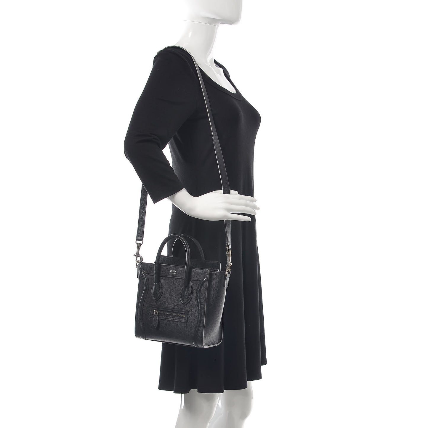 Drummed Calfskin Nano Luggage Black
