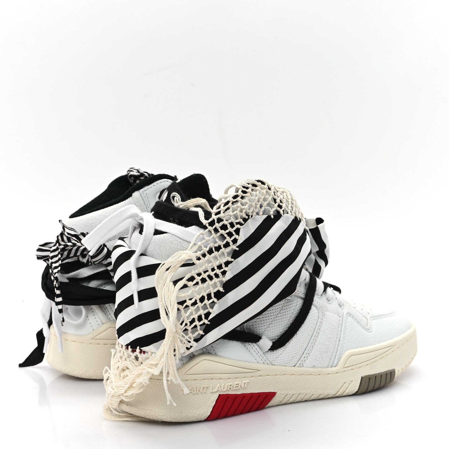 Calfskin Smith High Top Sneakers 40 White Black