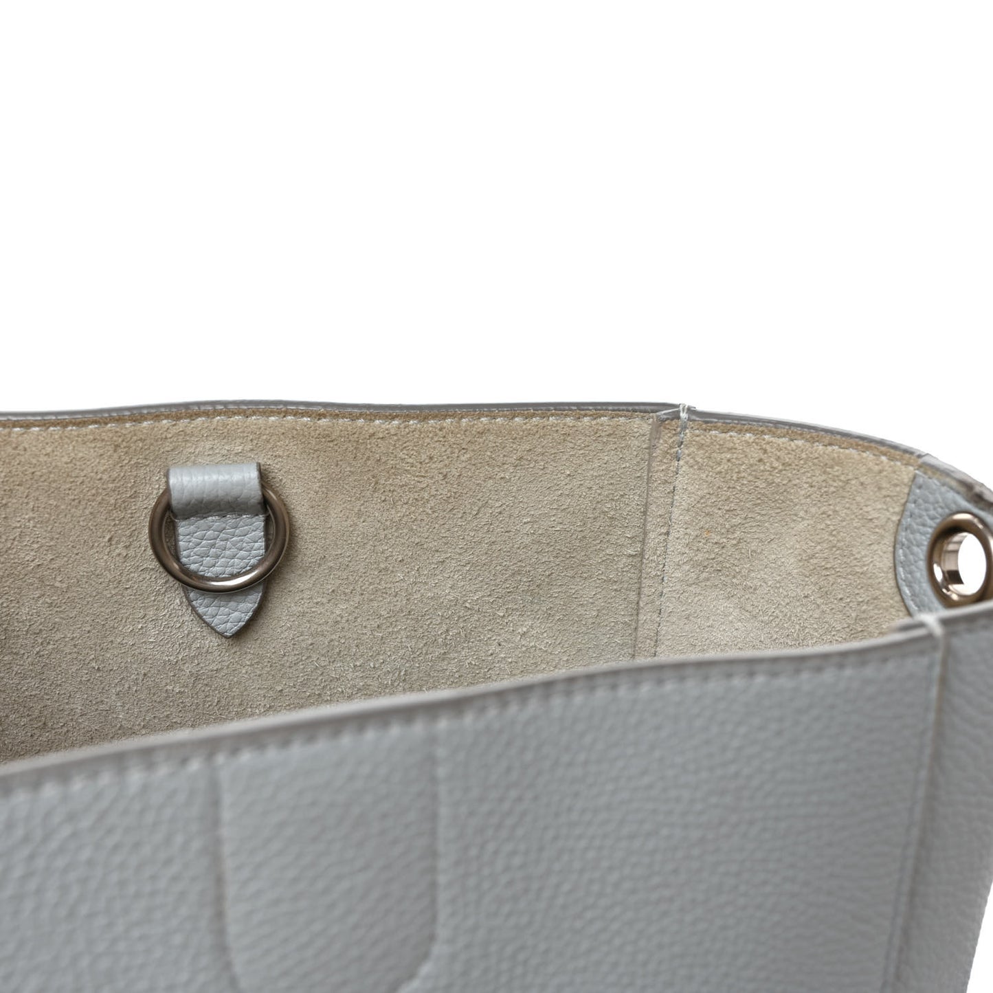 Soft Grained Calfskin Small Sangle Bucket Bag Grey