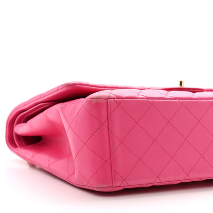 Chanel Lambskin Quilted Maxi Double Flap Fuchsia 9 of 14