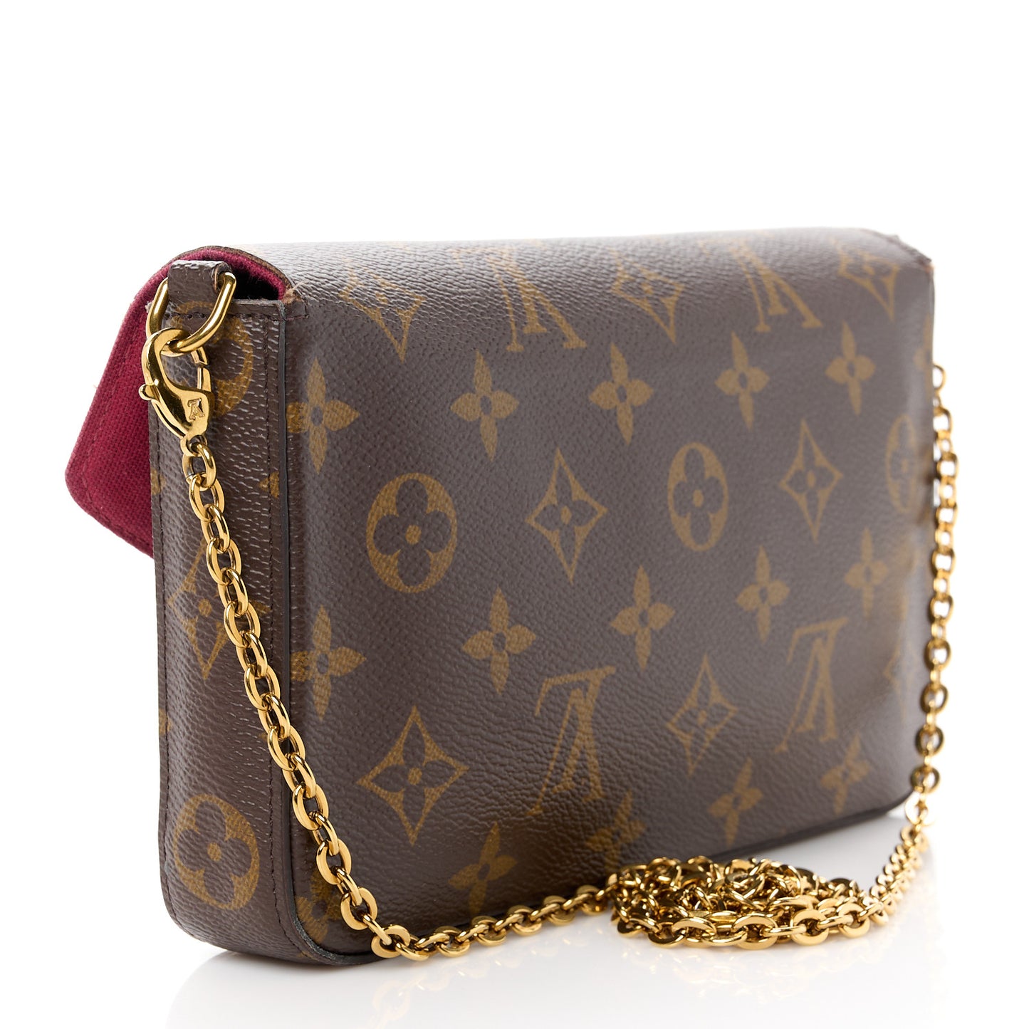 Monogram Pochette Felicie Chain Wallet Fuchsia