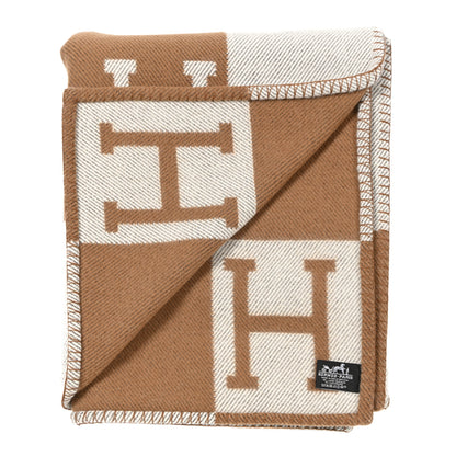 Hermes Wool Cashmere Avalon Blanket Ecru Camel 2 of 4