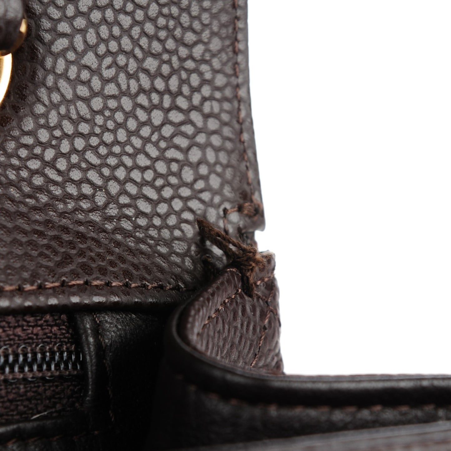 Caviar Quilted Maxi Single Flap Brown