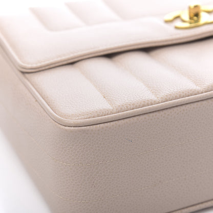 Chanel Caviar Vertical Quilted Kelly Flap Bag Light Beige 10 of 12