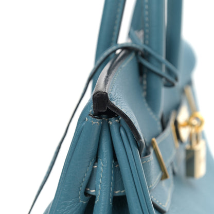 Hermes Taurillon Clemence Birkin 30 Blue Jean 15 of 15